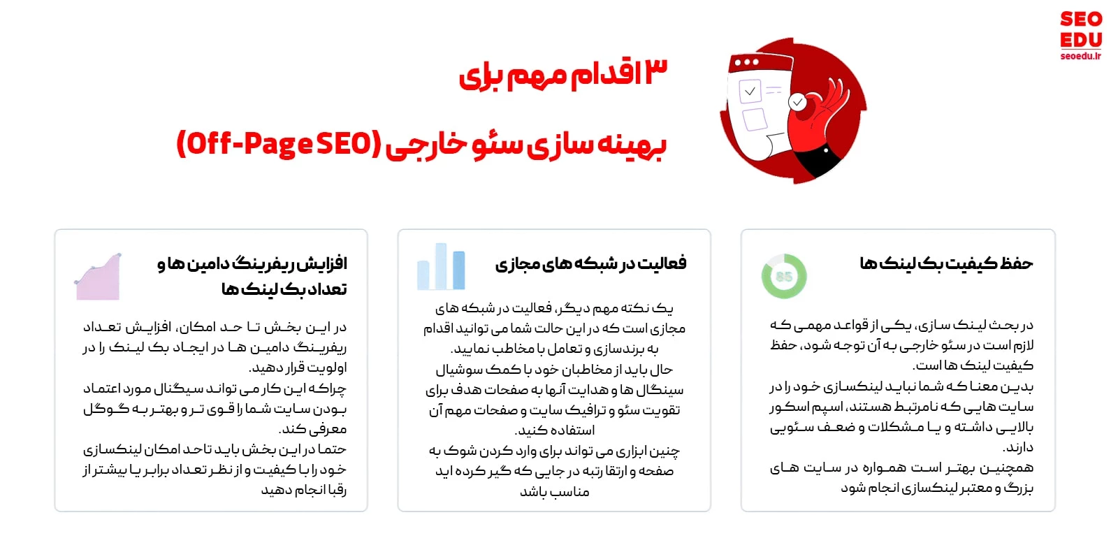 3 اقدام مهم در سئو خارجی چیست؟