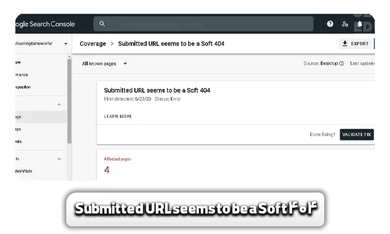 ارورهای سرچ کنسول + آموزش رفع ارورهای سرچ کنسول 21 Submitted URL seems to be a Soft 404