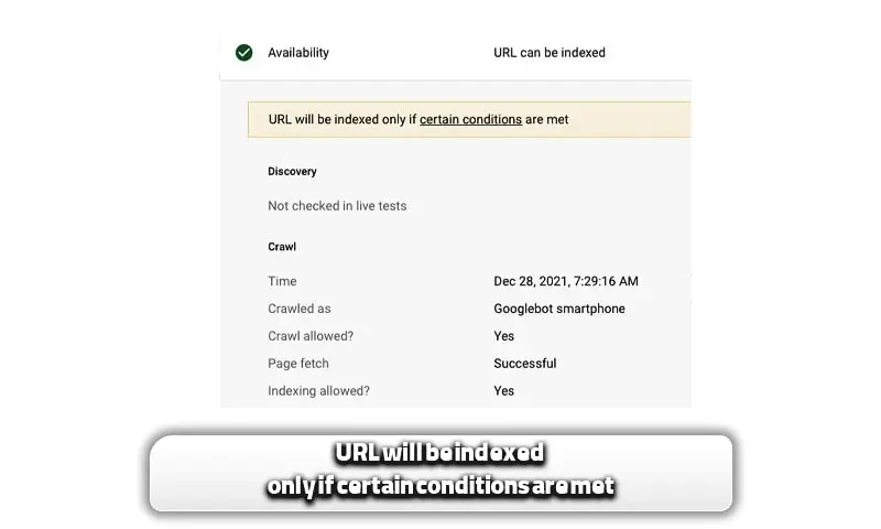 ارورهای سرچ کنسول + آموزش رفع ارورهای سرچ کنسول 26 URL will be indexed only if certain conditions are met
