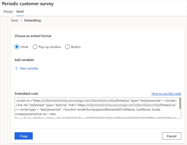 قراردادن فرم نظر سنجی در سایت