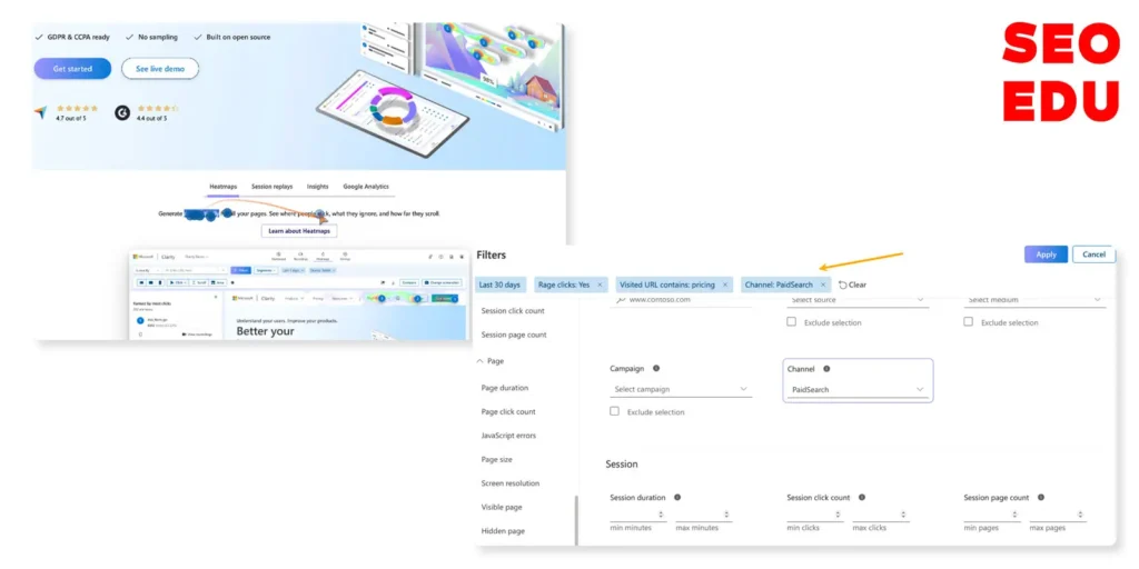 ابزار مایکروسافت کلاریتی و قابلیت session recordings