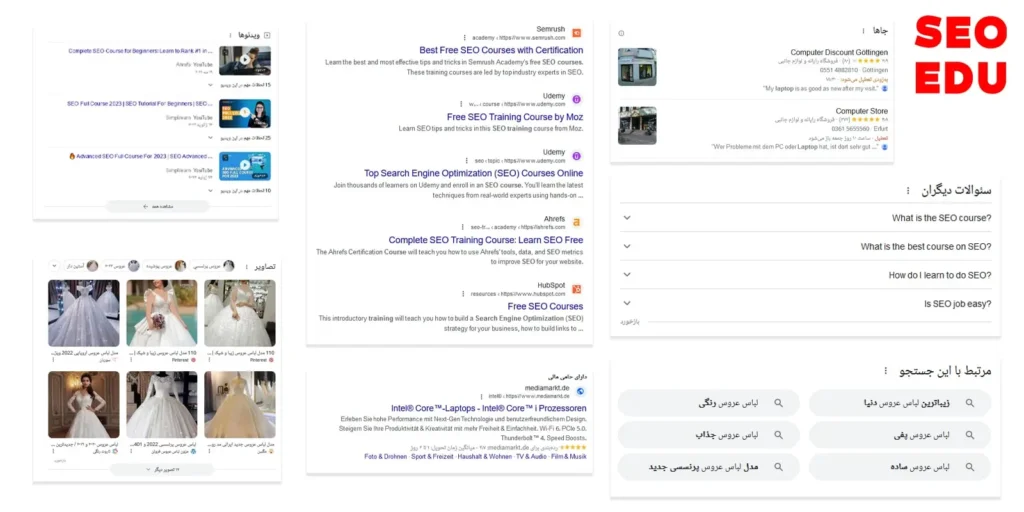 اجزای اصلی سرپ گوگل