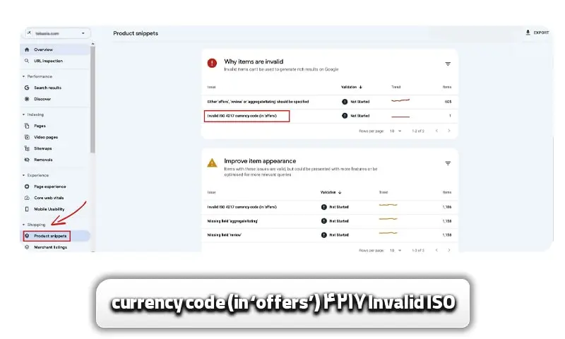 آموزش رفع خطای Invalid ISO 4217 currency code (in ‘offers’) در سرچ کنسول + نکات آن 3 ارور Invalid ISO 4217 currency code (in ‘offers’) در سرچ کنسول