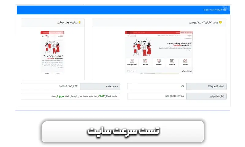 آموزش افزایش سرعت + 15 راهکار موثر و تست شده 11 تست سرعت سایت